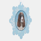 Englisch Springer Spanisch Malerei Original Dog Ar Ornament Karte (Rechts)