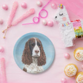 Englisch Springer Spanisch Malerei Original Dog Ar Pappteller (Party)