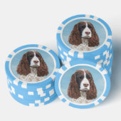 Englisch Springer Spanisch Malerei Original Dog Ar Pokerchips (Stapel)
