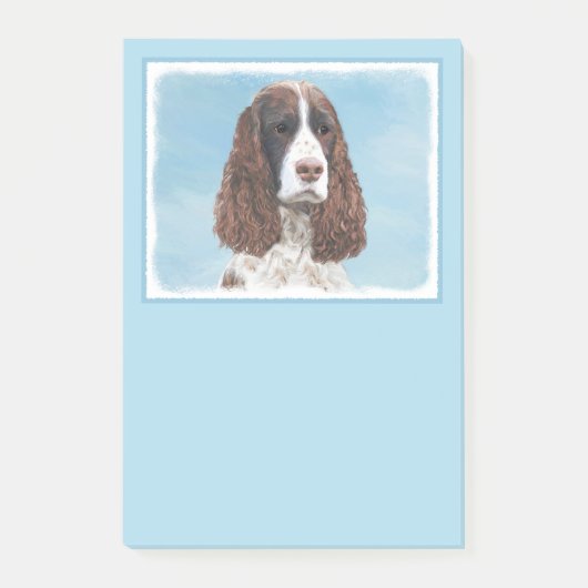 Englisch Springer Spanisch Malerei Original Dog Ar Post-it Klebezettel (Vorderseite)
