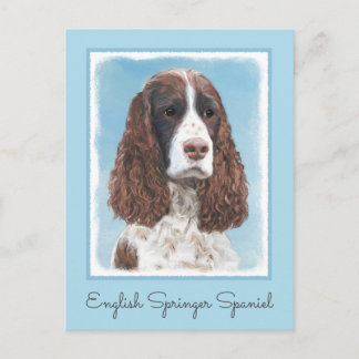 Englisch Springer Spanisch Malerei Original Dog Ar Postkarte
