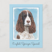 Englisch Springer Spanisch Malerei Original Dog Ar Postkarte (Vorderseite)