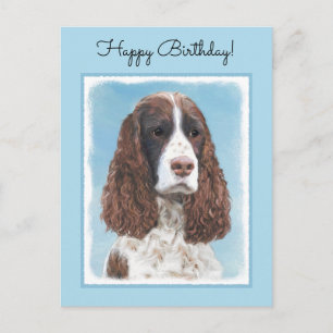 Englisch Springer Spanisch Malerei Original Dog Ar Postkarte
