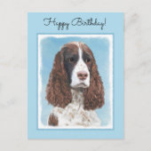 Englisch Springer Spanisch Malerei Original Dog Ar Postkarte (Vorderseite)
