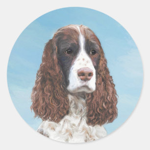 Englisch Springer Spanisch Malerei Original Dog Ar Runder Aufkleber