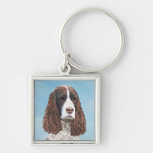 Englisch Springer Spanisch Malerei Original Dog Ar Schlüsselanhänger