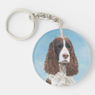 Englisch Springer Spanisch Malerei Original Dog Ar Schlüsselanhänger