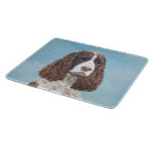 Englisch Springer Spanisch Malerei Original Dog Ar Schneidebrett (Ecke)