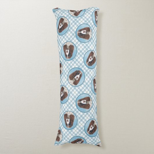 Englisch Springer Spanisch Malerei Original Dog Ar Seitenschläferkissen (Vorderseite Vertikal)