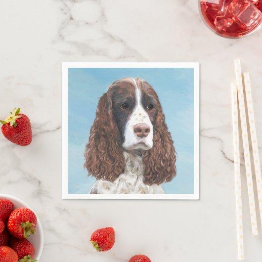 Englisch Springer Spanisch Malerei Original Dog Ar Serviette (Beispiel)