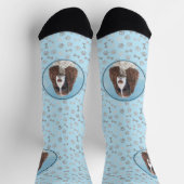 Englisch Springer Spanisch Malerei Original Dog Ar Socken (Oben)