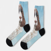 Englisch Springer Spanisch Malerei Original Dog Ar Socken (Linkes Detail)