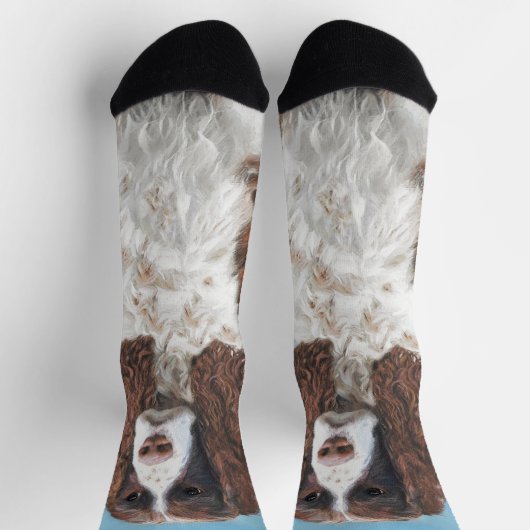 Englisch Springer Spanisch Malerei Original Dog Ar Socken (Oben)