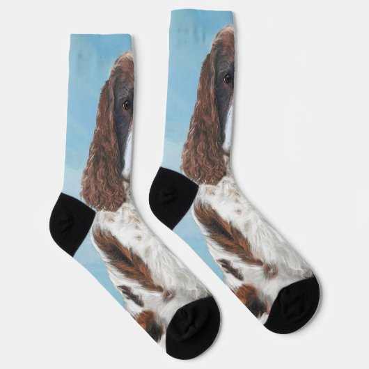 Englisch Springer Spanisch Malerei Original Dog Ar Socken (Rechts)