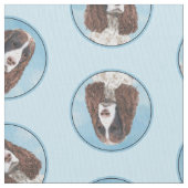 Englisch Springer Spanisch Malerei Original Dog Ar Stoff (Nahaufnahme)