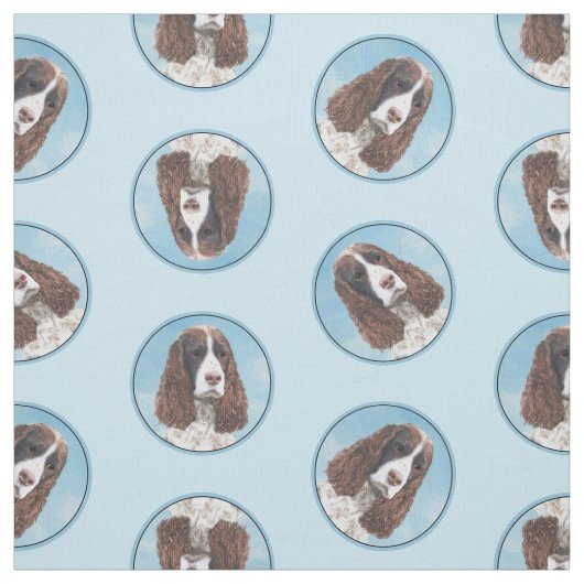Englisch Springer Spanisch Malerei Original Dog Ar Stoff (Muster)