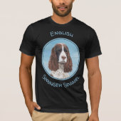 Englisch Springer Spanisch Malerei Original Dog Ar T-Shirt (Vorderseite)