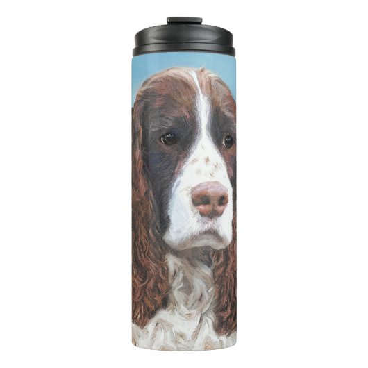 Englisch Springer Spanisch Malerei Original Dog Ar Thermosbecher (Vorderseite)