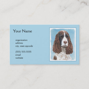 Englisch Springer Spanisch Malerei Original Dog Ar Visitenkarte