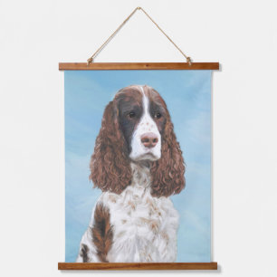 Englisch Springer Spanisch Malerei Original Dog Ar Wandteppich Mit Holzrahmen