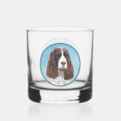 Englisch Springer Spanisch Malerei Original Dog Ar Whiskyglas (Vorderseite)