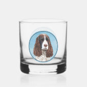 Englisch Springer Spanisch Malerei Original Dog Ar Whiskyglas (Rückseite)