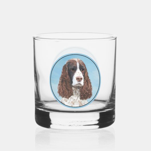 Englisch Springer Spanisch Malerei Original Dog Ar Whiskyglas (Rückseite)