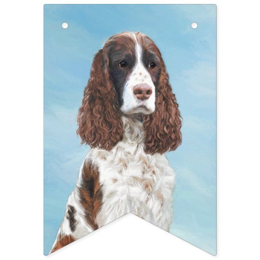 Englisch Springer Spanisch Malerei Original Dog Ar Wimpelkette (Erste Fahne)