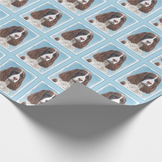 Englisch Springer Spanisch Malerei Original Hund K Geschenkpapier (Ecke)