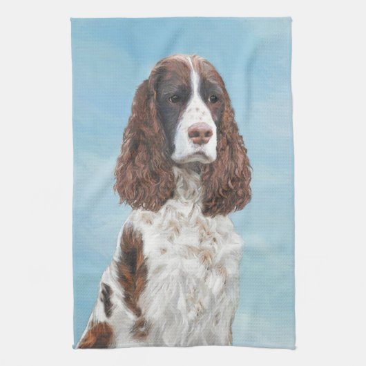 Englisch Springer Spanisch Malerei Original Hund K Geschirrtuch (Vertikal)