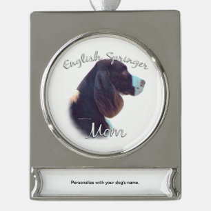 Englisch Springer Spanisch Mama 2 Banner-Ornament Silber