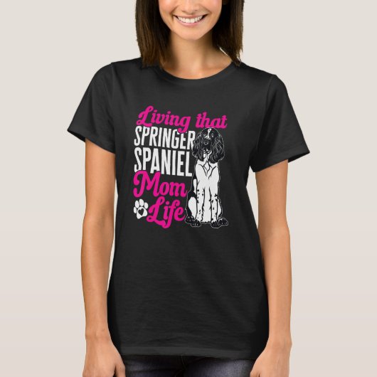 Englisch Springer Spanisch Mama Hund Mama T-Shirt (Vorderseite)