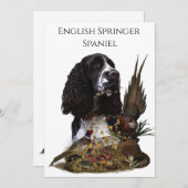Englisch Springer Spanisch mit Fasan Einladung (Vorne/Hinten)