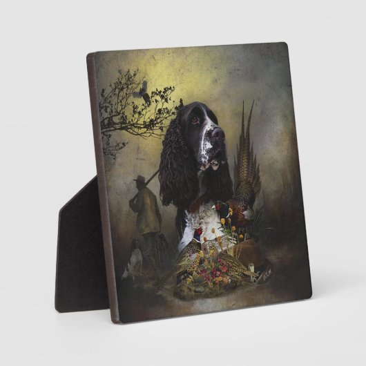 Englisch Springer Spanisch mit Fasan Fotoplatte (Vorderseite)