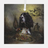 Englisch Springer Spanisch mit Fasan Ornament Aus Glas (Rückseite)