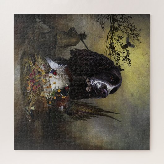 Englisch Springer Spanisch mit Fasan Puzzle (Horizontal)