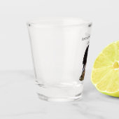 Englisch Springer Spanisch mit Fasan Schnapsglas (Links)