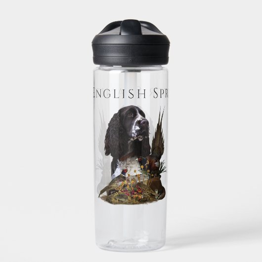 Englisch Springer Spanisch mit Fasan Trinkflasche (Vorderseite)