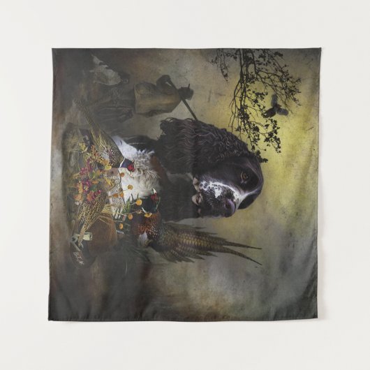 Englisch Springer Spanisch mit Fasan Wandteppich (Vorderseite (Horizontal))