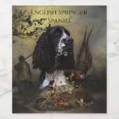 Englisch Springer Spanisch mit Fasan Weinetikett (Einzelnes Label)