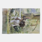 Englisch Springer Spanisch mit Woodcock Geschirrtuch (Horizontal)