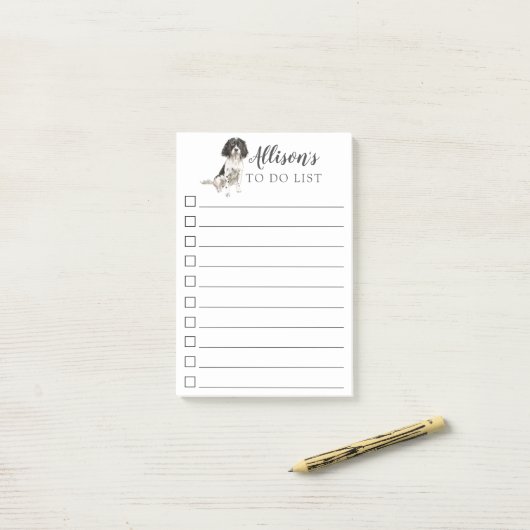 Englisch Springer Spanisch Personalisiert zu tun L Post-it Klebezettel (Auf Schreibtisch)