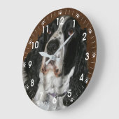 Englisch Springer Spanisch Pet Foto Große Wanduhr (Winkel)