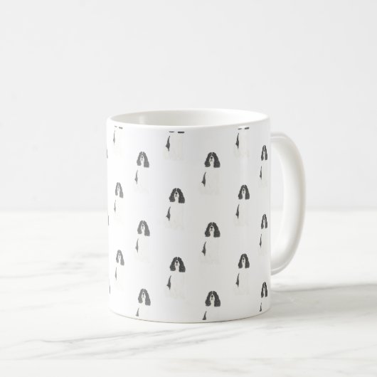 Englisch Springer Spanisch (Schwarz & Weiß) Kaffeetasse (VorderseiteRechts)
