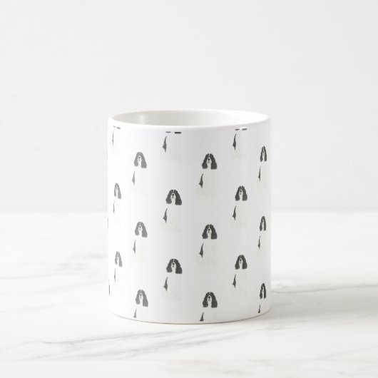 Englisch Springer Spanisch (Schwarz & Weiß) Kaffeetasse (Mittel)