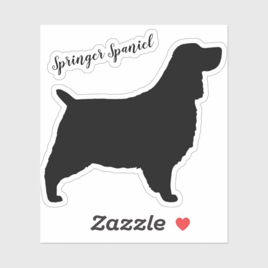 Englisch Springer Spanisch Silhouette Dog Sticker (Blatt)