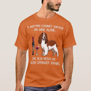 Englisch Springer Spanisch und Wein Funny dog T-Shirt