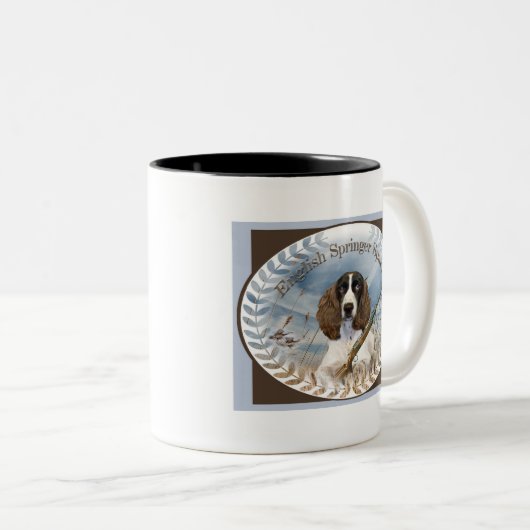 Englisch Springer Spanische Kartenjagd Zweifarbige Tasse (VorderseiteRechts)