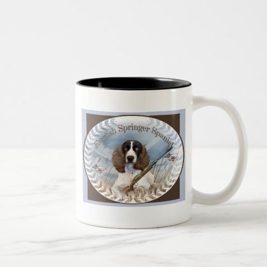 Englisch Springer Spanische Kartenjagd Zweifarbige Tasse (Rechts)