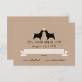 Englisch Springer Spanische Silhouetten Hochzeit R RSVP Karte (Vorne/Hinten)